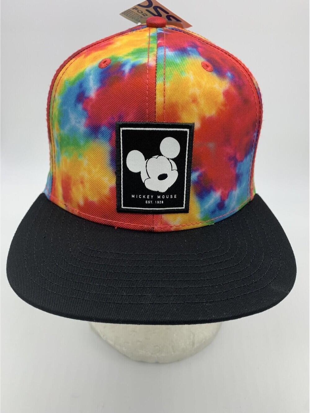 NEFF Disney Collection Mickey Mouse Black Tie Dye Snapback Hat Cap Ships in Box